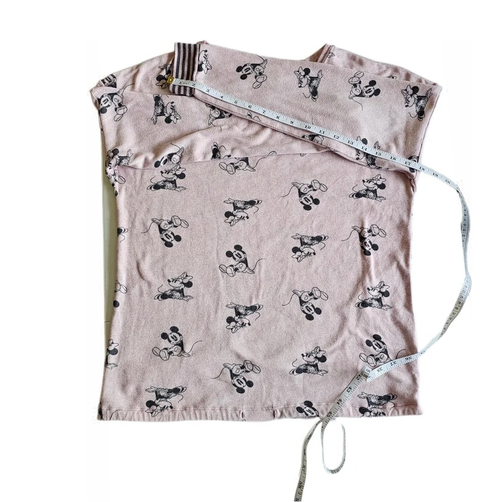 Disney Women's Pajama Top Pink with Black Mickey Pattern - Picture 9 of 15